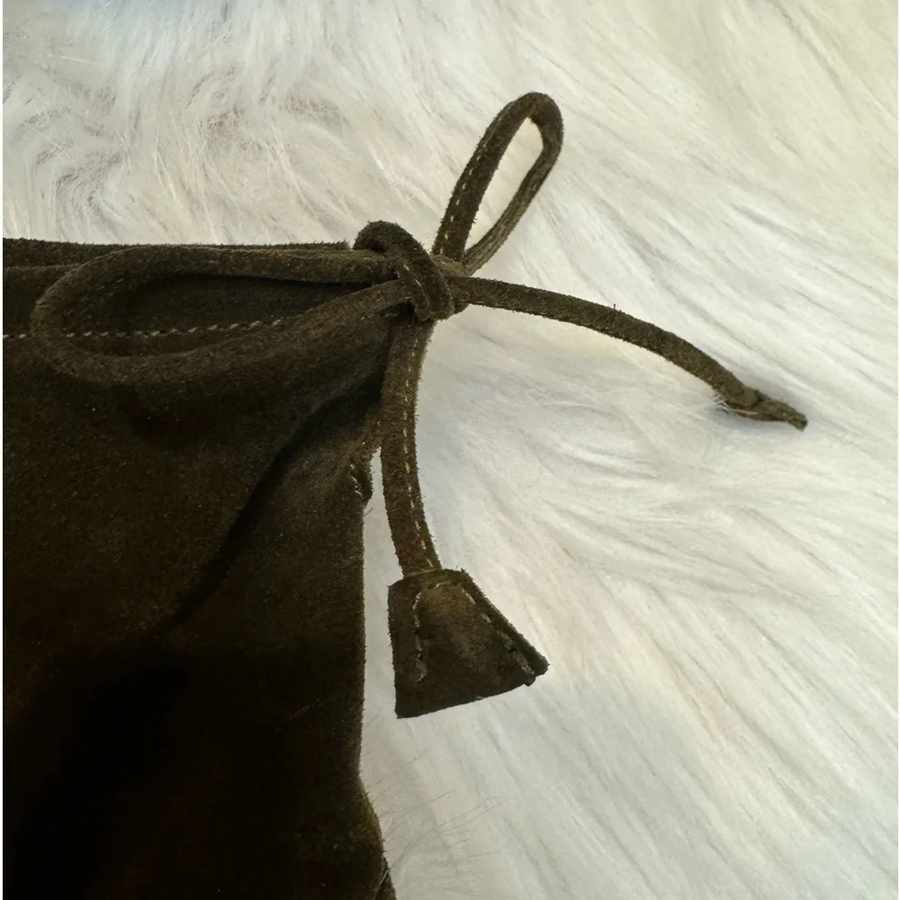 Aquatalia Lisa dark olive insulated suede ankle bootie size 39 or US 9